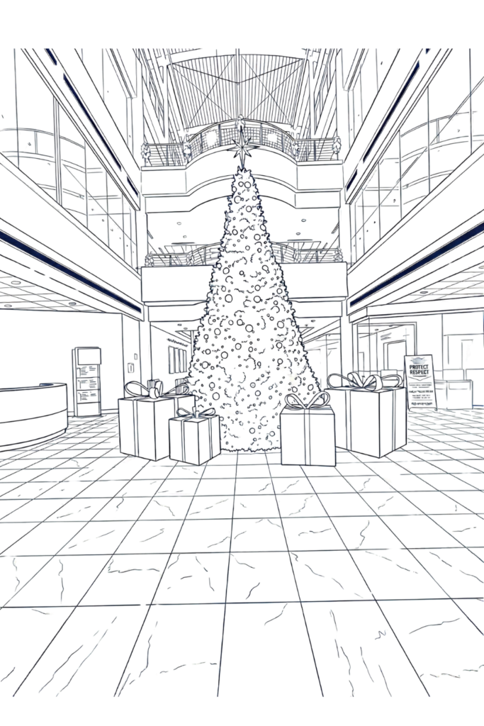 Concept sketch for a thematic seasonal spatial installation