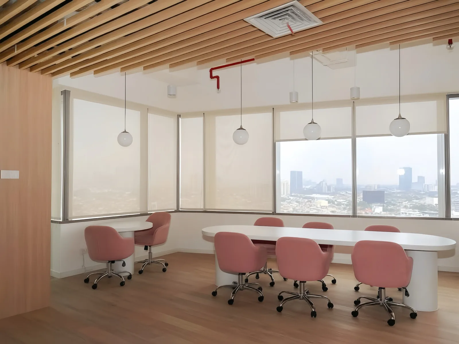 Intikom office workspace with integrated lighting