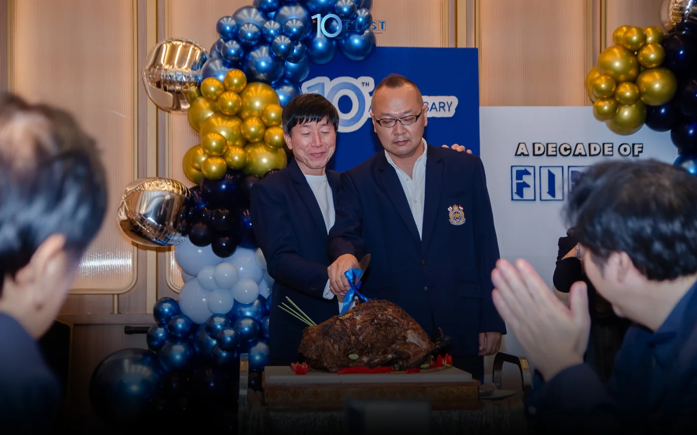 FIRST Solution Indonesia leaders marking the company's 10th anniversary