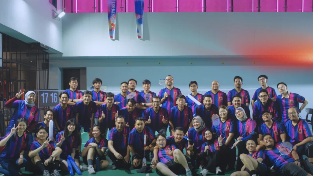 FIRST Indonesia team at the SportyFirst 2026 badminton event