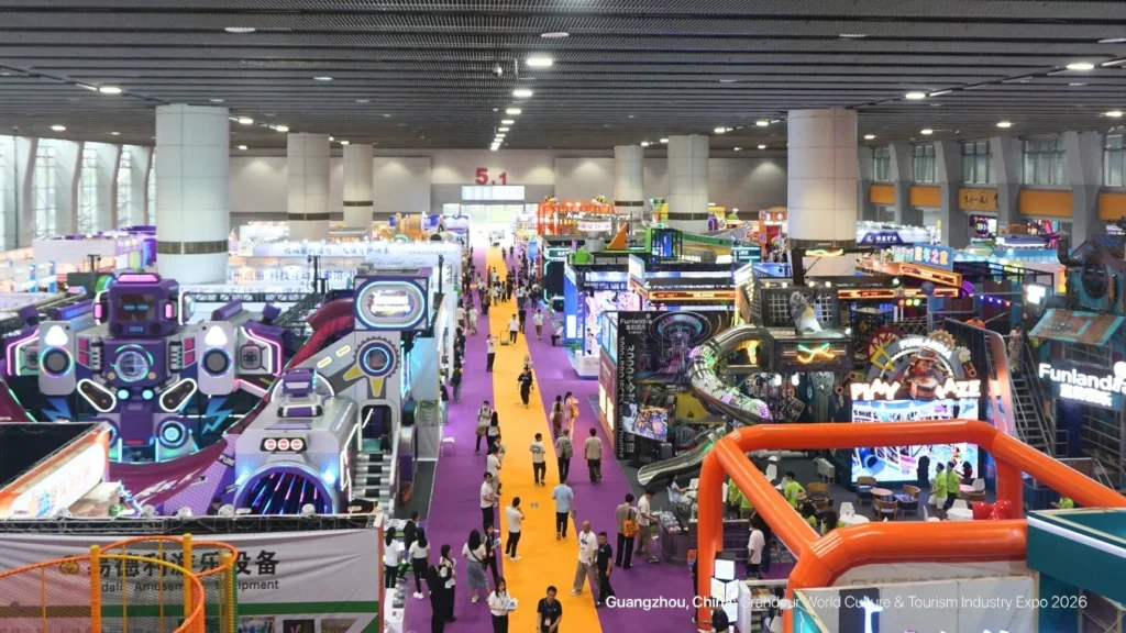 WCTIE 2026 exhibition hall featuring playground and entertainment technology
