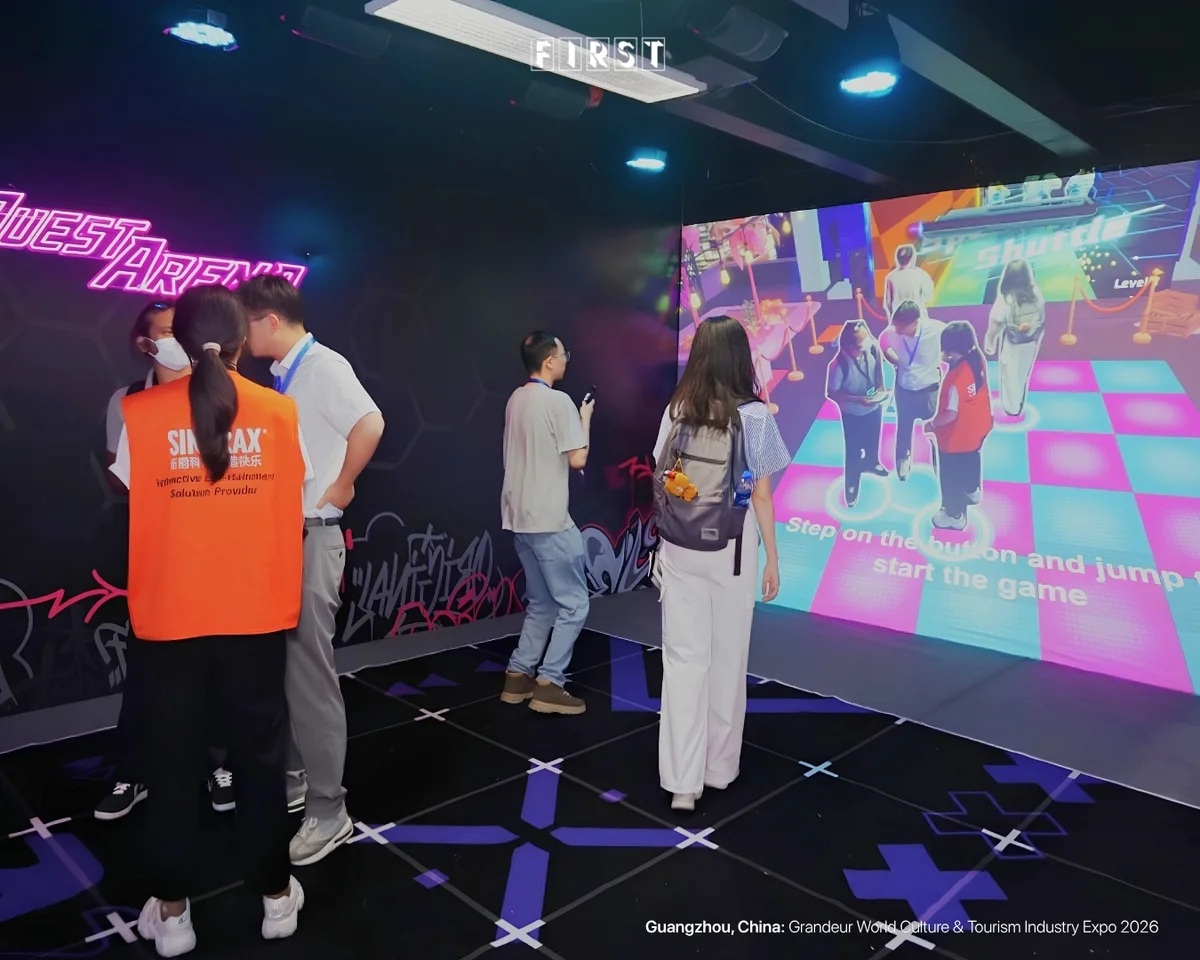 Interactive digital brand activation at a Guangzhou entertainment industry expo